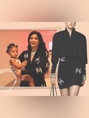 CHANEL Black & Pink Quilted Logo Zip-Front Dress Coat